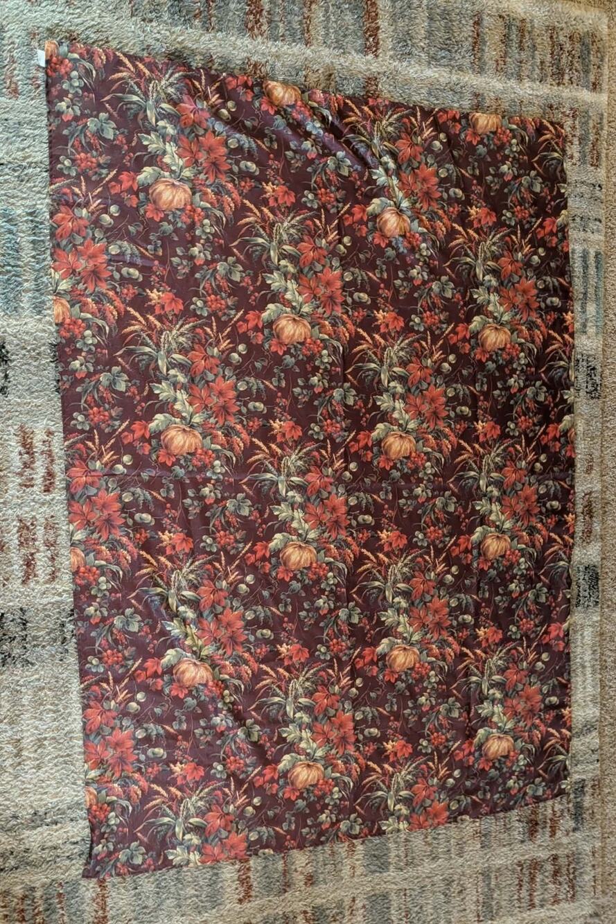 Fall Autum Leaves Pumpkin Harvest Tapesty Tablecloth 82 X 85 Sqaure Thanksgiving